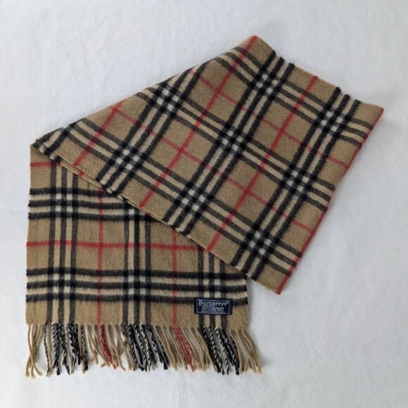 Burberry Classic Check Scarf Beige– Unisex 100% Cashmere – Luxury Holiday Gift. - Picture 1 of 8